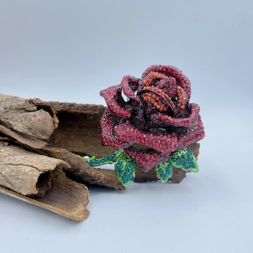 Large Red Rose Brooch