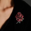 Large Red Rose Brooch